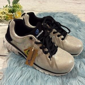 NWT Nautilus Metallic Snakeskin Shine Steel Toed Safety Spark Oxford Shoes